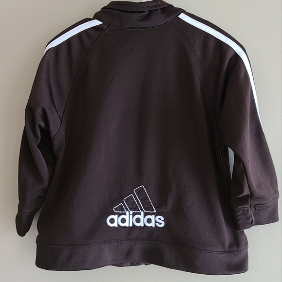 Adidas athletic dark brown zip up sweater - Picture 2 of 4